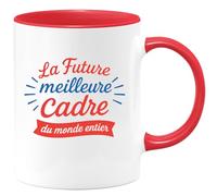 quotedazur - Mug Personnalisé Humour La Future Meilleure Cadre Au Monde Cadeau Original Spécial Idéal Tasse Chic Pour Noël Travail - Rouge/Céramique