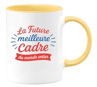 quotedazur - Mug Personnalisé Humour La Future Meilleure Cadre Au Monde Cadeau Original Spécial Idéal Tasse Chic Pour Noël Travail - Jaune/Céramique