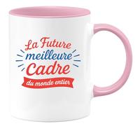 quotedazur - Mug Personnalisé Humour La Future Meilleure Cadre Au Monde Cadeau Original Spécial Idéal Tasse Chic Pour Noël Travail - Rose/Céramique