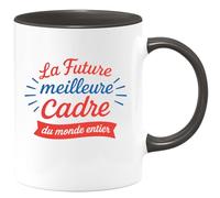 quotedazur - Mug Personnalisé Humour La Future Meilleure Cadre Au Monde Cadeau Original Spécial Idéal Tasse Chic Pour Noël Travail - Noir/Céramique