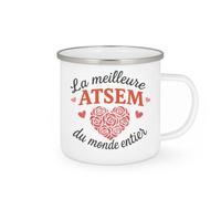 quotedazur - Mug Personnalisé Humour La Meilleure Atsem Du Monde Entier Un Hommage Spécial Et Sincère Cadeau Original Idéal Tasse Unique Pour À Offrir Avec Amour - Blanc/Émaillé