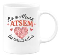 quotedazur - Mug Personnalisé Humour La Meilleure Atsem Du Monde Entier Un Hommage Spécial Et Sincère Cadeau Original Idéal Tasse Unique Pour À Offrir Avec Amour - Blanc/Céramique