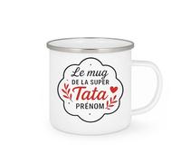 quotedazur - Mug Personnalisé Humour 'La Super Tata' Avec Prénom Cadeau Original Idéal En Tasse Parfait Pour Noël Unique Destinée À Une Spéciale - Blanc/Émaillé