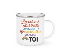 quotedazur - Mug Personnalisé Humour La Vie Est Plus Belle Avec Des Psychologues Comme Toi, Un Vrai Cadeau Original Tasse Thème Psychologie Pour Noël Femme Attentionnée - Blanc/Émaillé