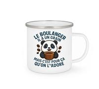quotedazur - Mug Personnalisé Humour Le Boulanger A Son Grain, C’Est Pour Ça Qu’On L’Adore, Unique Et Drôle Idée Cadeau Noël Originale Tasse Tous Les Amoureux Du Métier - Blanc/Émaillé