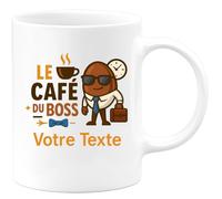 quotedazur - Mug Personnalisé Humour Le Coffé Du Boss Tasse Pour Homme, Cadeau Noël Femme Parfait Original Leader Et Patron - Blanc/Céramique