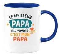 quotedazur - Mug Personnalisé Humour Le Meilleur Papa Du Monde C'Est Mon Cadeau Parfait Idéal Pour Tasse Unique Et Originale - Bleu/Céramique