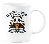 quotedazur - Mug Personnalisé Humour Le Psychologue, Un Grain Qu'On Adore Cadeau Original Et Drôle Idéal Pour Tasse Originale Collection - Blanc/Céramique