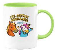 quotedazur - Mug Personnalisé Humour Les Autres Stagiaires Vs Moi Tasse Humoristique Exclusive Cadeau Original Idéal Pour Stagiaire Homme - Vert/Céramique