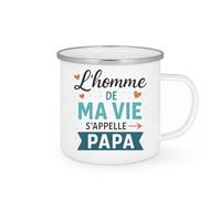 quotedazur - Mug Personnalisé Humour L'Homme De Ma Vie, C'Est Mon Papa Un Hommage Tendre Et Unique Idée Cadeau Originale Tasse Pour Noël Attention Spéciale - Blanc/Émaillé Futur Anniversaire