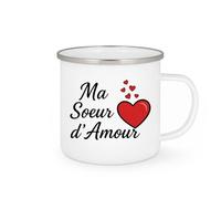 quotedazur - Mug Personnalisé Humour Ma Soeur D'Amour Tasse Cadeau Original Pour Une Chérie Idéal Noël Tendre Et Attentionnée - Blanc/Émaillé