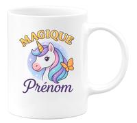 quotedazur - Mug Personnalisé Humour Magique Avec Prénom Cadeau Esprit Et Unique Original Tasse Pour Noël Énergie Positive - Blanc/Céramique