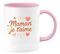quotedazur - Mug Personnalisé Humour Maman Je T'Aime Idéal Comme Cadeau Affectueux Pour Noël Spécial Tasse En Céramique Originale Et Durable Future Anniversaire Fête Des Mères - Rose/Céramique