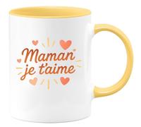 quotedazur - Mug Personnalisé Humour Maman Je T'Aime Idéal Comme Cadeau Affectueux Pour Noël Spécial Tasse En Céramique Originale Et Durable Future Anniversaire Fête Des Mères - Jaune/Céramique