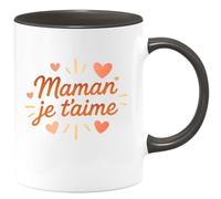 quotedazur - Mug Personnalisé Humour Maman Je T'Aime Idéal Comme Cadeau Affectueux Pour Noël Spécial Tasse En Céramique Originale Et Durable Future Anniversaire Fête Des Mères - Noir/Céramique