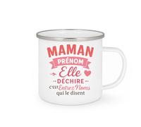 quotedazur - Mug Personnalisé Humour Maman Prénom Déchire Tasses Aux Noms Qui Le Prouvent Idée Cadeau Originale Tasse Pour Noël Exceptionnelle - Blanc/Émaillé Future Anniversaire Fête Des Mères
