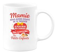 quotedazur - Mug Personnalisé Humour Mamie, Le Plus Beau Cadeau, C’Est Toi Déjà, Tes Petits- Enfants Unique Pour Noël Tasse Pleine D’Amour - Blanc/Céramique