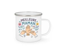 quotedazur - Mug Personnalisé Humour Meilleure Maman Emma Paul Et Chloé Cadeau Original Unique Tasse Pour Avec Prénoms - Blanc/Émaillé