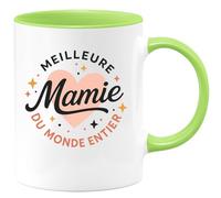 quotedazur - Mug Personnalisé Humour Meilleure Mamie Du Monde, Cadeau Unique Et Spécial Original Tasse Pour Noël Grand-Mère Exceptionnelle - Vert/Céramique