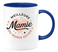 quotedazur - Mug Personnalisé Humour Meilleure Mamie Du Monde, Cadeau Unique Et Spécial Original Tasse Pour Noël Grand-Mère Exceptionnelle - Bleu/Céramique