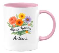 quotedazur - Mug Personnalisé Humour Merci Beaucoup Maman Antoine, Un Cadeau Original Plein De Gratitude Tasse Pour Unique Et Touchante - Rose/Céramique