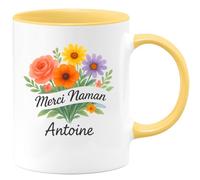 quotedazur - Mug Personnalisé Humour Merci Beaucoup Maman Antoine, Un Cadeau Original Plein De Gratitude Tasse Pour Unique Et Touchante - Jaune/Céramique