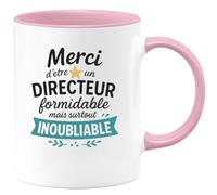 quotedazur - Mug Personnalisé Humour Merci D'Être Un Directeur Formidable Et Inoubliable Cadeau Homme Original Tasse Unique Pour Idée Parfaite À Offrir - Rose/Céramique
