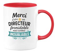 quotedazur - Mug Personnalisé Humour Merci D'Être Un Directeur Formidable Et Inoubliable Cadeau Original Tasse Unique Pour Idée Parfaite À Offrir - Rouge/Céramique