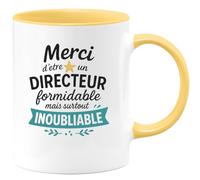 quotedazur - Mug Personnalisé Humour Merci D'Être Un Directeur Formidable Et Inoubliable Cadeau Original Tasse Unique Pour Idée Parfaite À Offrir - Jaune/Céramique