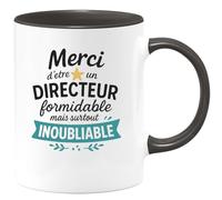 quotedazur - Mug Personnalisé Humour Merci D'Être Un Directeur Formidable Et Inoubliable Cadeau Original Tasse Unique Pour Idée Parfaite À Offrir - Noir/Céramique