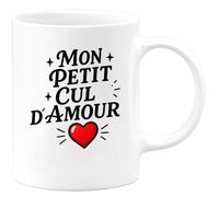 quotedazur - Mug Personnalisé Humour Mon Petit Cul D'Amour Cadeau Tendre Et Humoristique Pour Femme Idée Originale Tasse Charmante Affectueuse - Blanc/Céramique