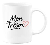 quotedazur - Mug Personnalisé Humour Mon Trésor... Tasse Élégante Cadeau Original Idéal Pour Noël Femme, Parfaite Moments Précieux Délicat Et Unique À Offrir - Blanc/Céramique