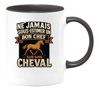 quotedazur - Mug Personnalisé Humour Ne Jamais Sous- Estimer Le Lien Spécial Avec Son Cheval Cadeau Original Tasse Pour Noël Passionnée D'Équitation - Noir/Céramique