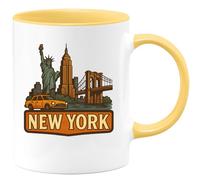 quotedazur - Mug Personnalisé Humour Original New- York, Cadeau Parfait Pour Les Amoureux De La Ville Tasse Idéale Amateurs Voyage Et Souvenirs Urbains - Jaune/Céramique