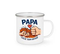 quotedazur - Mug Personnalisé Humour Papa Avec Prénoms Chloé, Adam Et Arthur Sur Cadeau Original Unique Tasse Pour Noël - Blanc/Émaillé Futur Anniversaire Fête Des Pères Annonce Naissance