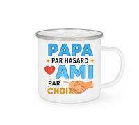 quotedazur - Mug Personnalisé Humour Papa Par Hasard, Ami Choisi Un Lien Unique Et Spécial Idée Cadeau Originale Tasse Parfaite Pour Noël - Blanc/Émaillé Futur Anniversaire Fête Des Pères