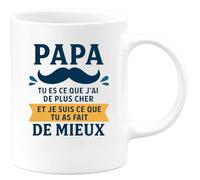 quotedazur - Mug Personnalisé Humour Papa, Tu Es Mon Trésor Le Plus Précieux Et Beau Cadeau Original Parfait Pour Noël Tasse Souvenir Unique - Blanc/Céramique