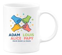 quotedazur - Mug Personnalisé Humour Papy Adam Louis Alice Tasse Cadeau Pour Grand- Père Original Prénom Unique - Blanc/Céramique