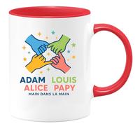 quotedazur - Mug Personnalisé Humour Papy Adam Louis Alice Tasse Cadeau Pour Grand- Père Original Prénom Unique - Rouge/Céramique