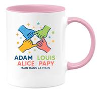 quotedazur - Mug Personnalisé Humour Papy Adam Louis Alice Tasse Cadeau Pour Grand- Père Original Prénom Unique - Rose/Céramique
