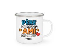 quotedazur - Mug Personnalisé Humour Père Par Hasard, Ami Choix Tasse Cadeau Pour Noël Papa Idée Originale Fidèle - Blanc/Émaillé Futur Anniversaire Fête Des Pères Annonce Naissance