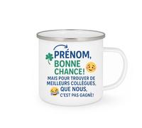 quotedazur - Mug Personnalisé Humour Prénom, Bonne Chance Mais Pour Trouver De Meilleurs Collègues Que Nous, C'Est Pas Gagné Cadeau Original Idéal Noël Tasse Et Motivation - Blanc/Émaillé