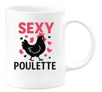quotedazur - Mug Personnalisé Humour Sexy Poulette Tasse Drôle Et Stylée Pour Femme Cadeau Original Élégante Tendance - Blanc/Céramique