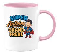 quotedazur - Mug Personnalisé Humour Super Antoine Grand Frère Tasse Cadeau Pour Noël Exceptionnel Original Avec Unique - Rose/Céramique