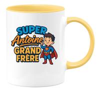 quotedazur - Mug Personnalisé Humour Super Antoine Grand Frère Tasse Cadeau Pour Noël Exceptionnel Original Avec Unique - Jaune/Céramique