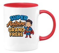 quotedazur - Mug Personnalisé Humour Super Antoine Grand Frère Tasse Cadeau Pour Noël Exceptionnel Original Avec Unique - Rouge/Céramique
