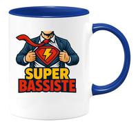 quotedazur - Mug Personnalisé Humour Super Bassiste, Cadeau Parfait Pour Noël Passionnés De Basse Original Musicien, Tasse Idéale Amateurs Électrique - Bleu/Céramique