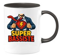 quotedazur - Mug Personnalisé Humour Super Bassiste, Cadeau Parfait Pour Noël Passionnés De Basse Original Musicien, Tasse Idéale Amateurs Électrique - Noir/Céramique