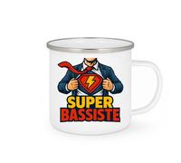 quotedazur - Mug Personnalisé Humour Super Bassiste, Cadeau Parfait Pour Noël Passionnés De Basse Original Musicien, Tasse Idéale Amateurs Électrique - Blanc/Émaillé