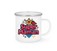 quotedazur - Mug Personnalisé Humour Tasse Cadeau Original Super Maman, Parfaite Pour Célébrer La Fête Des Mères Idée Idéale - Blanc/Émaillé